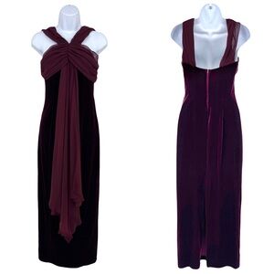vintage 90s evening gown maxi prom‎ dress velvet